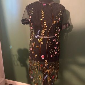 Sheer Floral Embroidered Dress